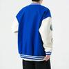 KOSIKINI Varsity Jacket for Men and Loose Cold Plus Size Women, Fit, Embroidered, Weather, Patchwork, Streetwear, (2XL, Blue)