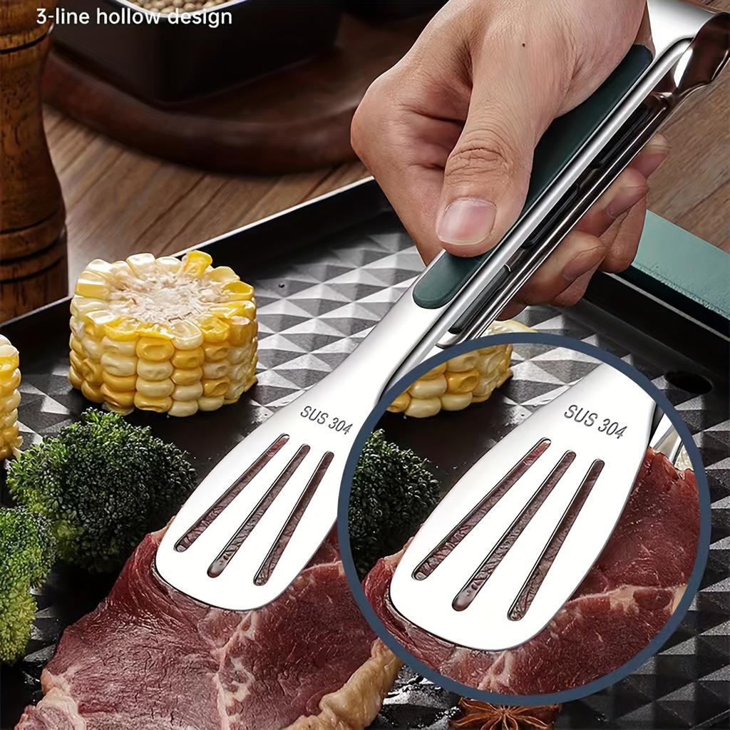 3pcs Stainless Steel Kitchen Tongs with Anti-Scalding Silicone Tips, Dishwasher Safe Food Tongs for BBQ Bread Salad, Small Medium Large Serving Tools