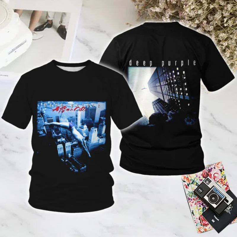 Camiseta de Rock Banda Deep Purple Camiseta con Estampado 3D Hombres Mujeres Moda Casual Camiseta de Manga Corta Camisetas para Niños Ropa de Verano para Hombres