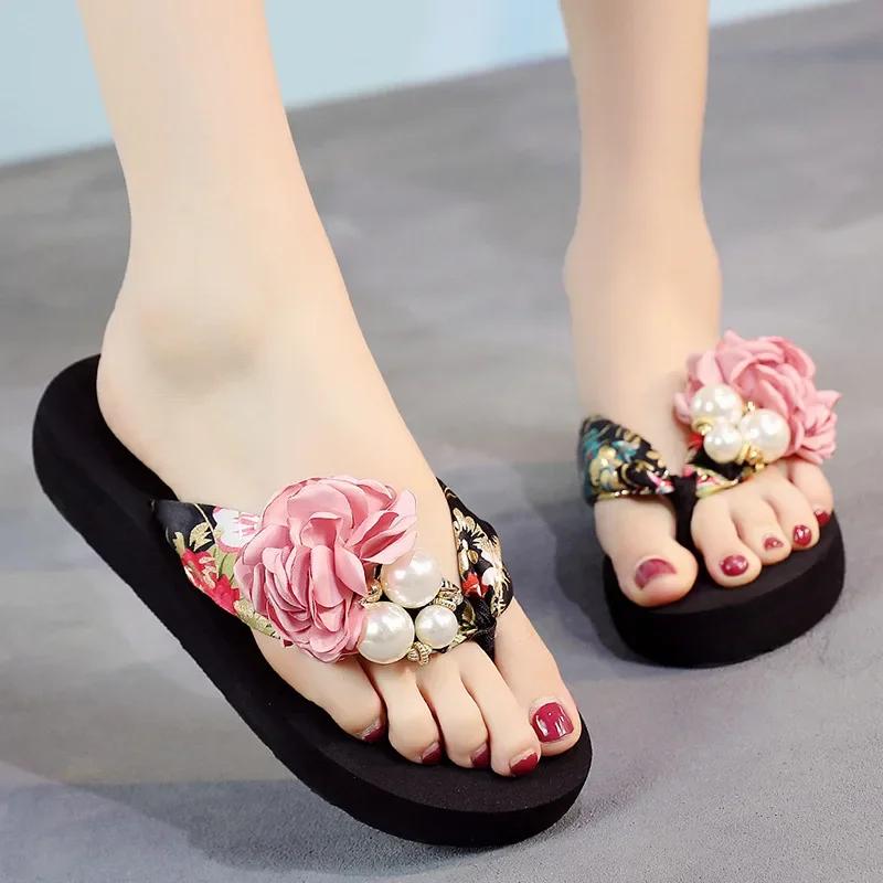 Fashion Fashion Women Beach Flip Flops Summer Sandals Slip- Resistant Flip Flops Women Slippers Outdoors Sandals  Big Size 35-41