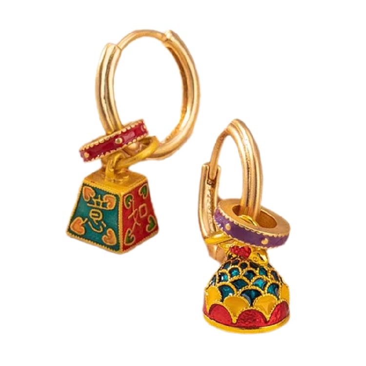 Multipurpose Drop Oil Ear Clip Stylish Ear Cuff for Distinctive Female New Chinese-style Ear Buckles Party Ornaments