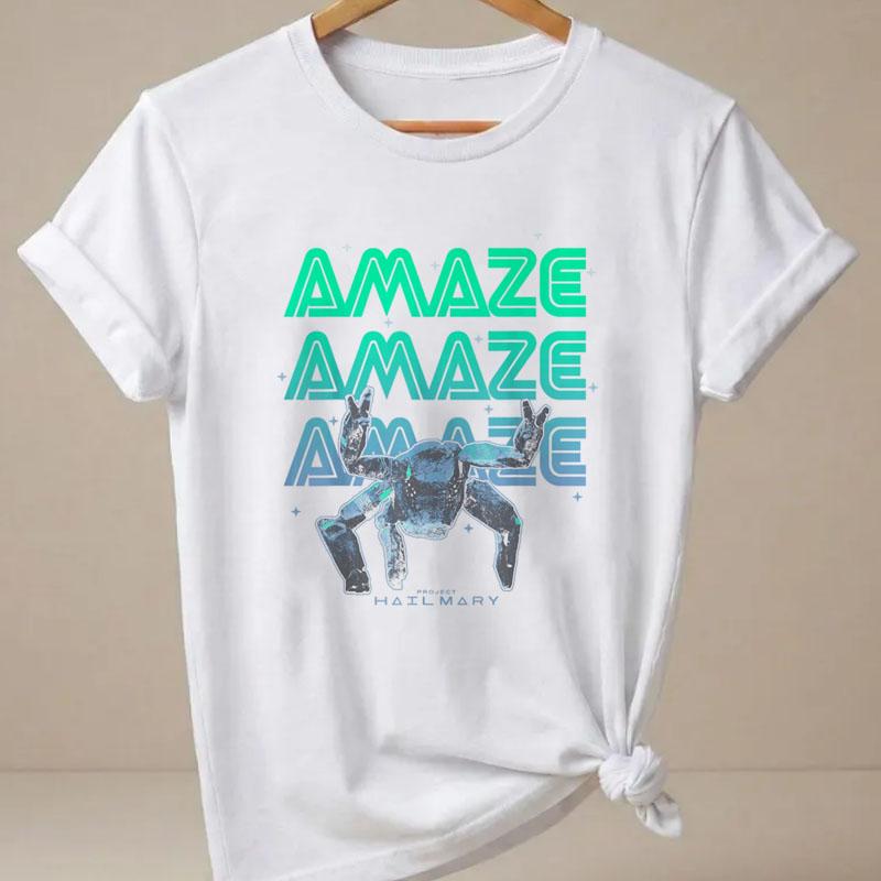 Amaze Rocket Rocky TShirt Unisex Printed Shortsleeve Tshirt Project Hail Mary Inspired Sci Fi Tee Unisex Book Lover Clothes