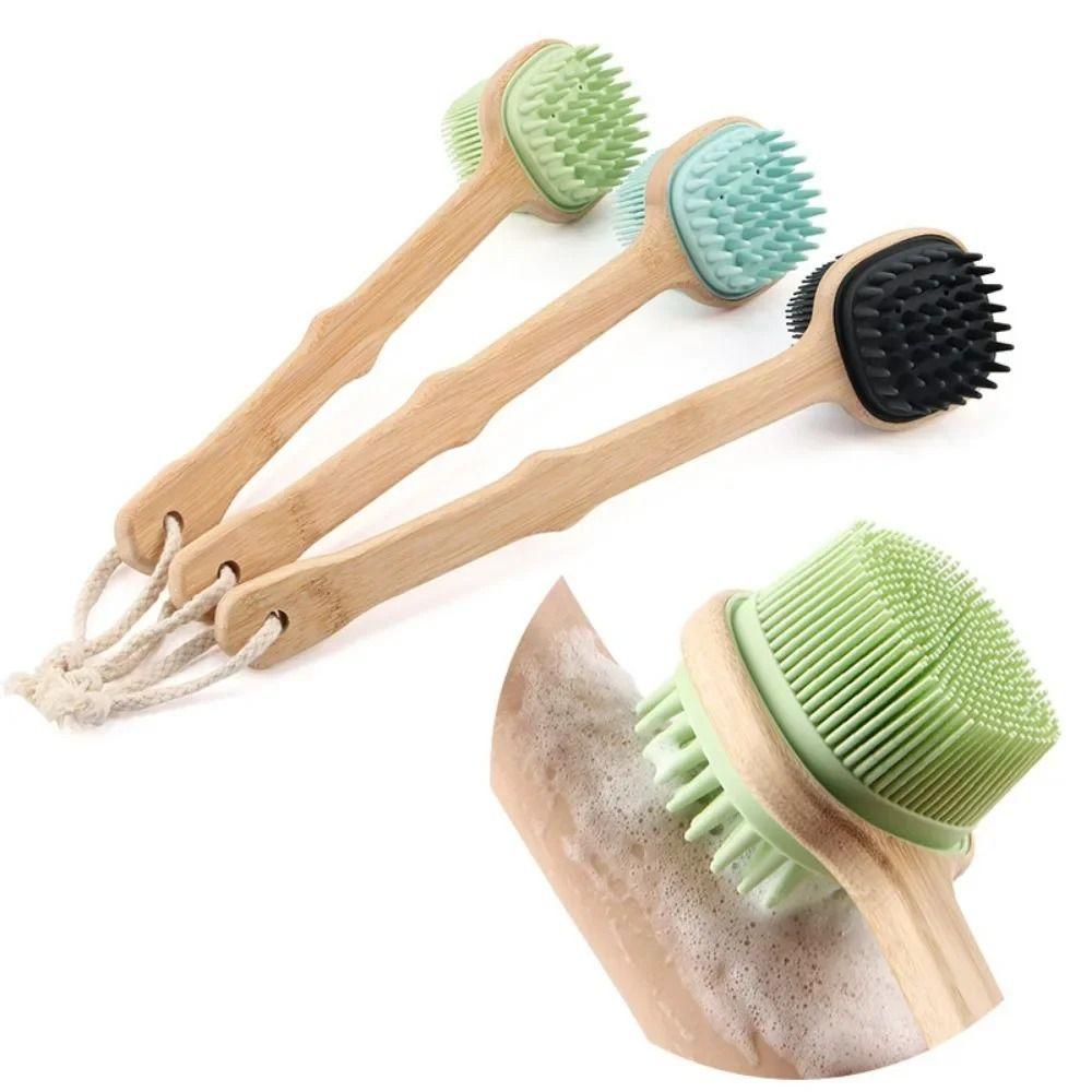 

Dual-sided Brush Head Back Scrubber Easy To Clean Bath Cleaning Tool Dry Skin зелений