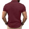 Men's Casual Color-blocking Sport T-shirt, Men's Stand-up Collar Short-sleeved Top