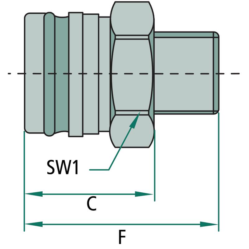 Brake Quick Coupler Plug M18x1.5 DN10 VF 7/1815