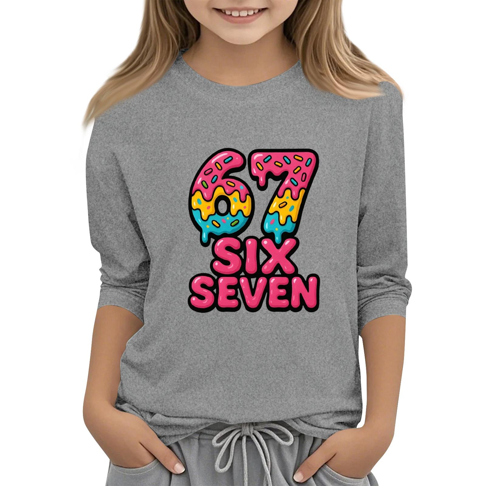 

Детская мода Футболка с рукавом три четверти, круглым вырезом, с принтом, повседневный топ 120