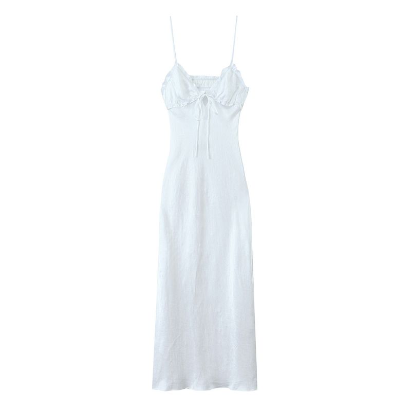 

Женское платье из ламинированного шелкового сатина новой моды White XS