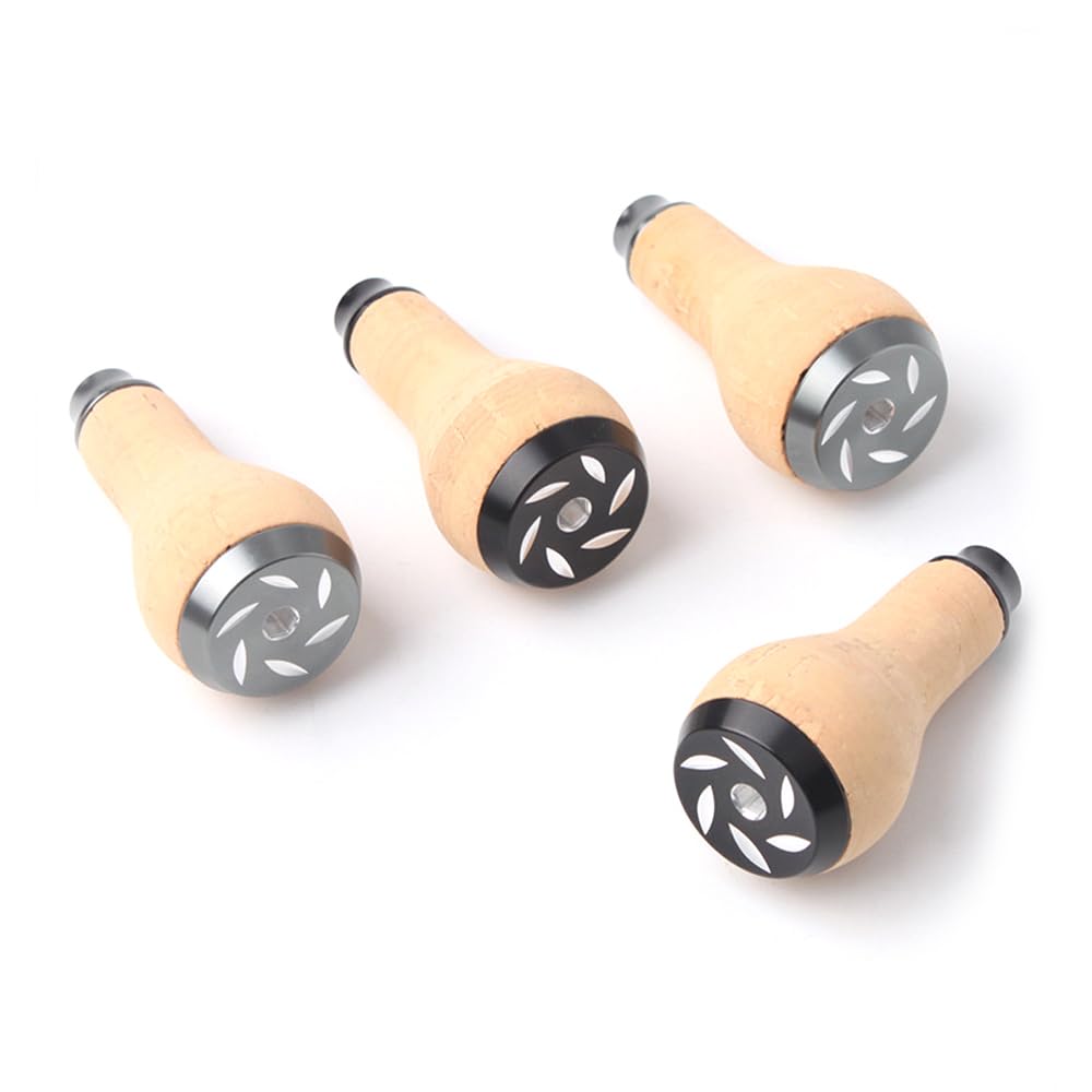 VISPREA Cork Natural Wood Reel Compatible with Shimano and Daiwa Replacement Part for Bass 4mm Shaft Baitcasting Lure and Spinning Modification Part