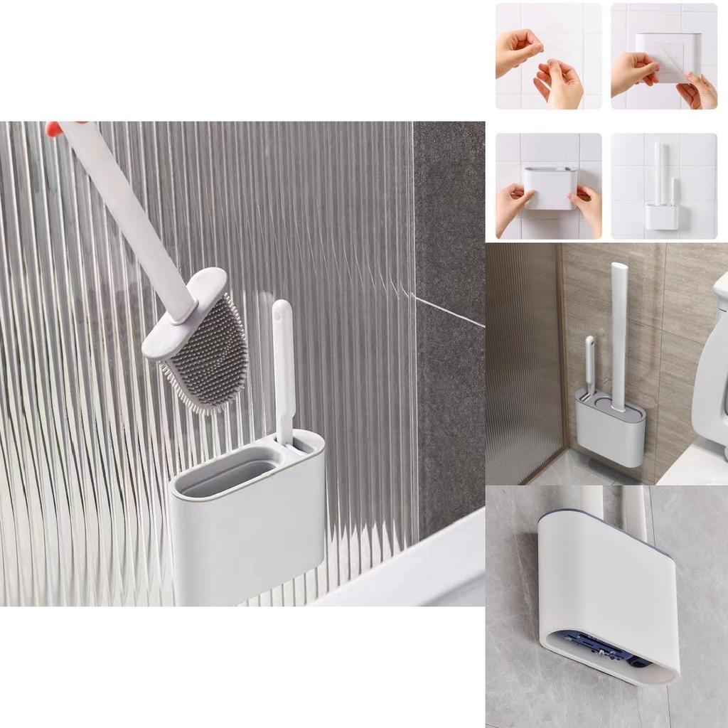 Multifunctional Silicone Toilet Brush Wall-mounted No Dead Angle Cleaning Tool