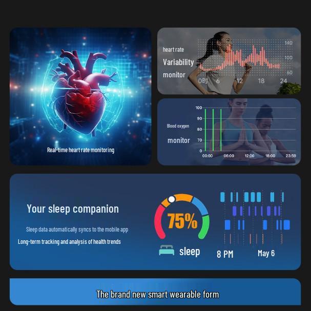 Wodoodporny Smart Ring: Tętno, Natlenienie krwi, Monitorowanie snu i aktywności fizycznej Krokomierz.