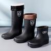 Frosted rain shoes men's fashion waterproof, non-slip and wear-resistant medium tube fishing work
