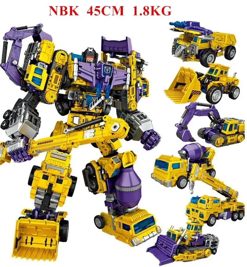 44cm JINJIANG 6 IN 1 Big Hook Transformation KO GT Devastator Action Figure Engineering Combiner Crane Gravity Figure Present Kid