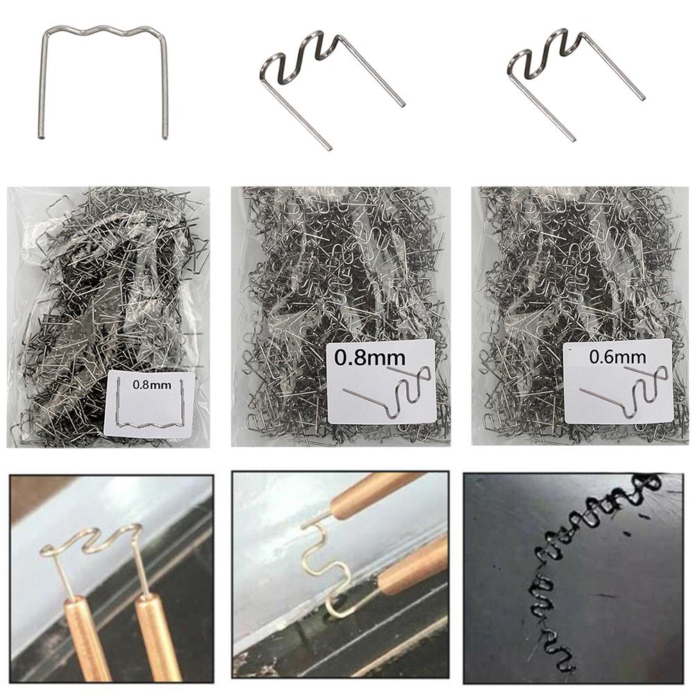 Nylon PVC ABS Reparatur Auto Stoßstangen Reparatur 0,6 mm Wellenklammern 1500 Stück Kunststoffschweißer Klammern Kit Wie abgebildet Automobilreparatur
