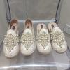 2025 Neue String Perle Halbschuhe Frühling Pantoletten Damenschuhe Perle Hanf Damen Baumwollstoff Spitze Schuhe
