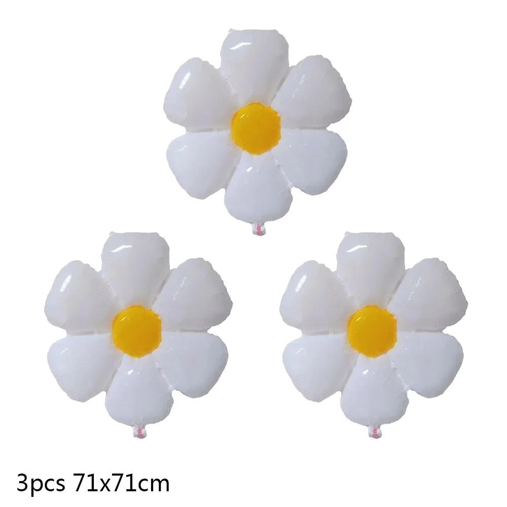 Large Bee White daisy flower foil balloon for children's birthday graduation Mother's Day party decoration Plumeria Helium Ball