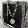 Smiling Thick Chain Couple Necklace Women's New Trendy Hip-Hop Sweatshirt Clavicle Chain Jewelry Accessories