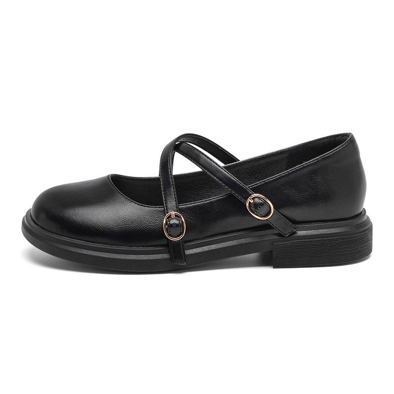 Augustine Thick Heel Small Leather Shoes Women's Summer 2025 New Japanese College Style Jk Single Shoes Mary Jane Women's Shoes