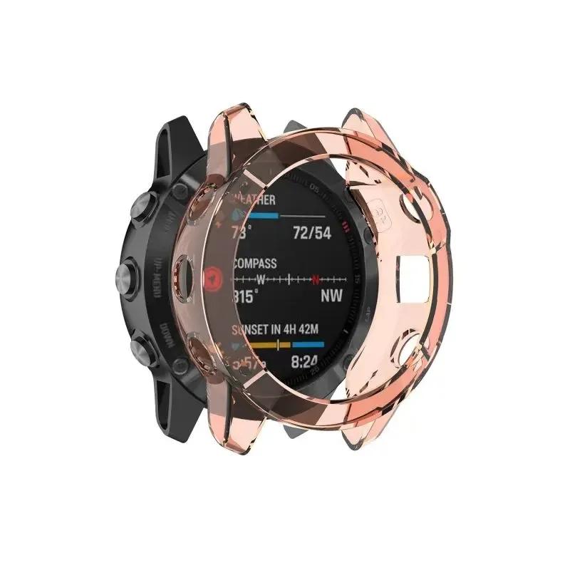 Étui de protection pour Garmin Fenix 7 7S 7X Pro Solar 6 6S 6X Pro TPU Protecteur Transparent Bracelet de Montre Intelligente Pare-chocs en Silicone