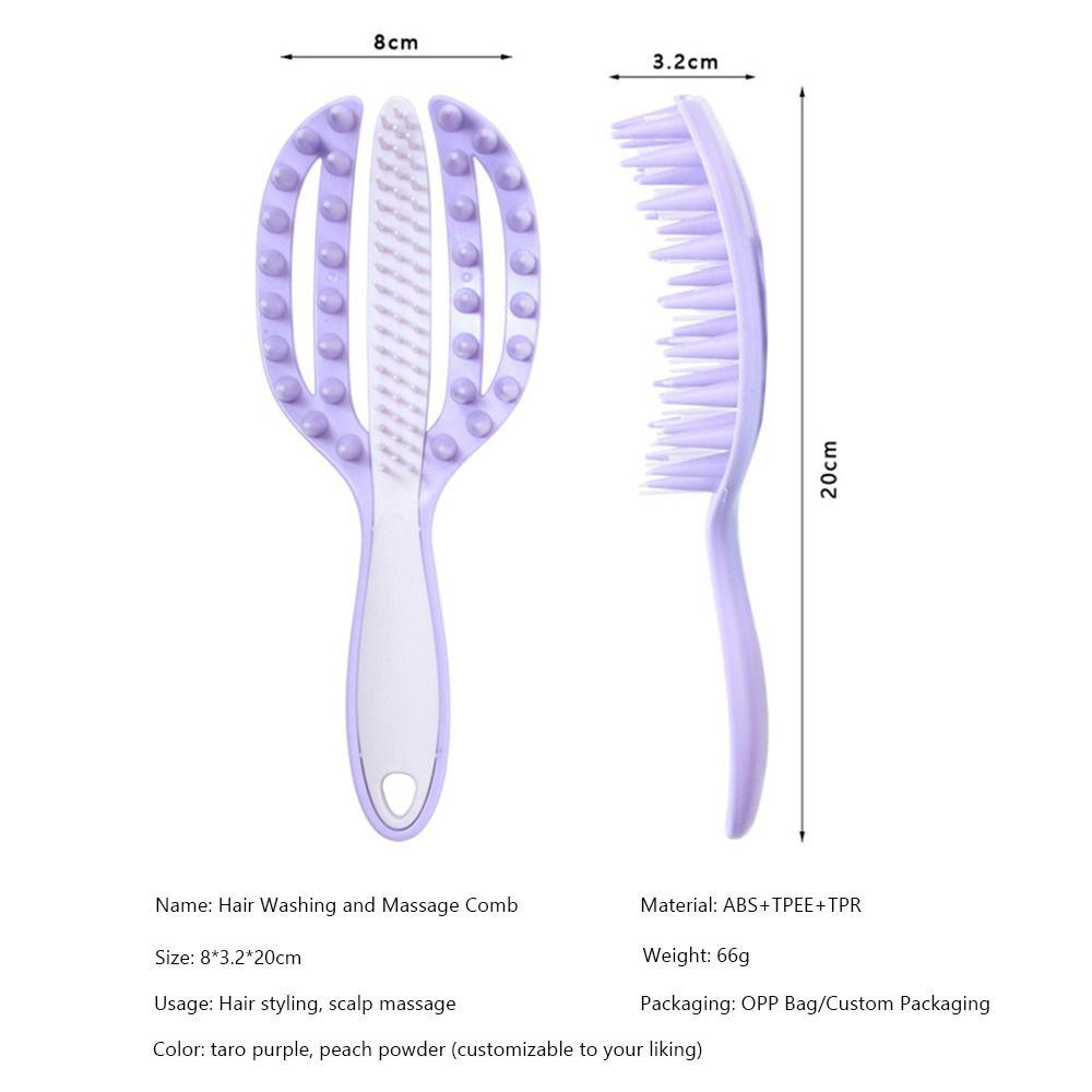Plastic Massage Comb 2 in  1 Openwork Comb High Quality Hair Straightening Comb  Wash Hair