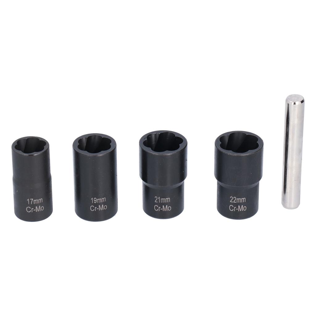 5Pcs Lug Nut Socket Set Convenient Efficient High Hardness Durable Twist Socket Set for Worn Rusty