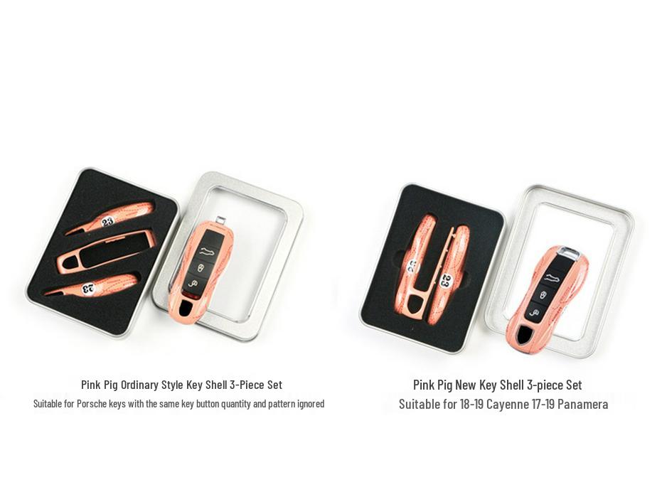 Suitable for Porsche Pink Pig Key Shell New Cayenne, Panamera, MACAN, 718 Car Key Shell & Pendant