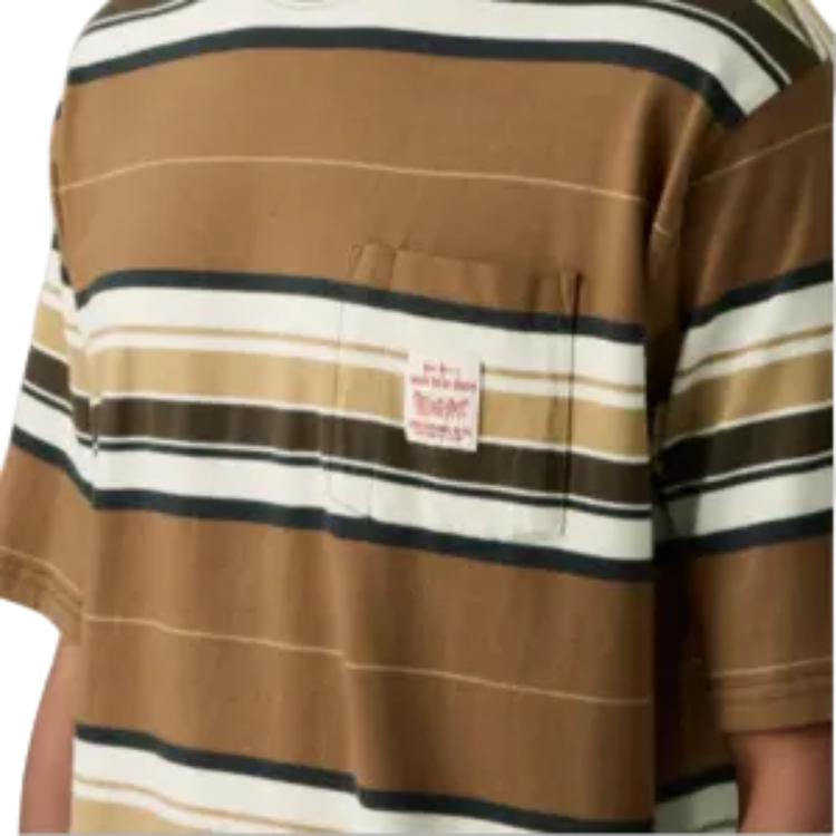 Levis Bequemes Vielseitiges Gestreiftes Klassisches Rundhals Locker Kurzarm T-Shirt Herren Tops A5850-0019