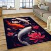 Naturalize Koi Carp  Yin Yang Fish Cartoon Carpet Rug for Home Living Room Bedroom Sofa Doormat Decor,Kids Area Rug Non-slip Mat