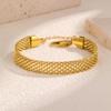 Punk Mesh Strap Chain Bracelet for Women,Stainless Steel Adjustable Chain Bracelets,18K Gold Plated Accessory Gift