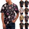 Halloween All Over Print T Shirt, Cute Pumpkin Graphic Tee for Women Men