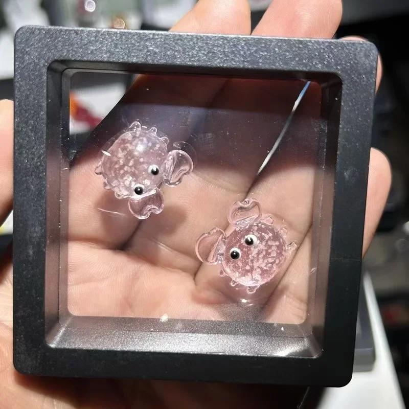 Creative Mini Pocket Goldfish Colored Glaze Transparent Lucky Bag Glass Figurines Handmade Home Decoration Accessories 2025 New