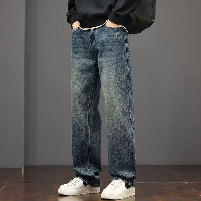 Pánské retro džíny s rovnými nohavicemi - Podzimní ležérní a business styl
