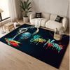 Music General Theme Soft Crystal Velvet Rug Custom Name & Text Print Non Slip Floor Rug for Bedroom Living Room