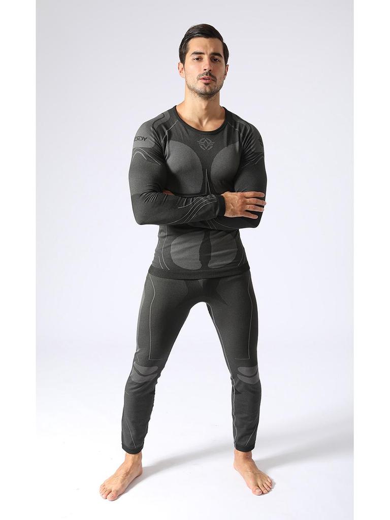 Men's Slim-Fit Warm Cycling & Running Fitness Set for Autumn/Winter