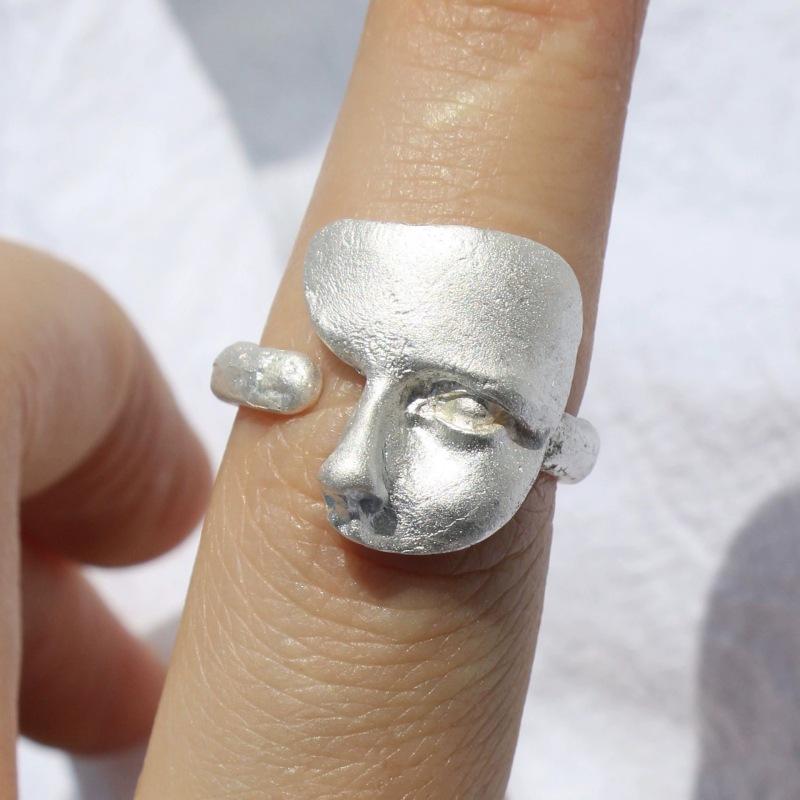 Trendy European American Style Adjustable Exaggerated Personality Ring for Women Open Adjustable