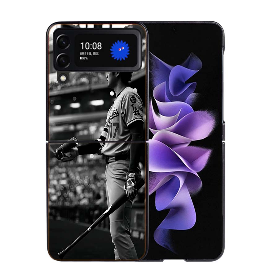 Baseball Player Otani Phone Case For Samsung Z Flip 7 6 5G Galaxy Z Flip4 Z Flip5 Z Flip3 Coque Black Hard PC Shell Protective C