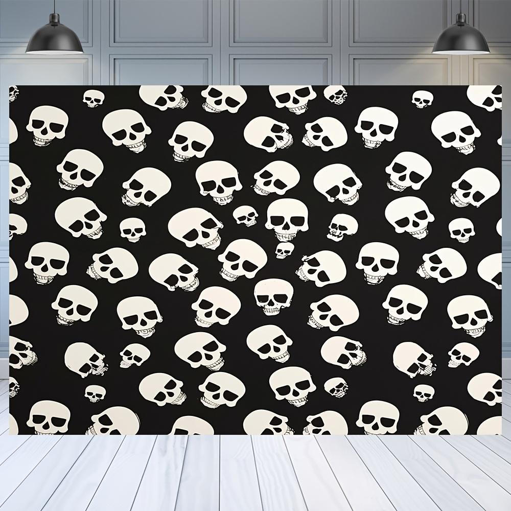 VIKAMA Темный Скелетный Массив Гобелен Эстетика Фобии Беспорядка Набор для Комнаты Побега Готическая Спальня Декор на Тему Хэллоуина 74x94cm(29x37in)