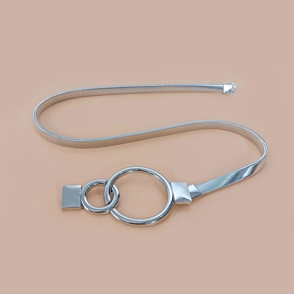 Metal Female Waist Belts Spring Chain Belt Simple Waistband For Women