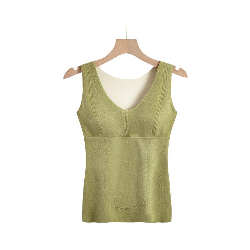 

Женский приталенный жилет из двухстороннего матового бархата AB - Теплая, удобная одежда для осени/зимы XXL (60-70 kg) зелёный