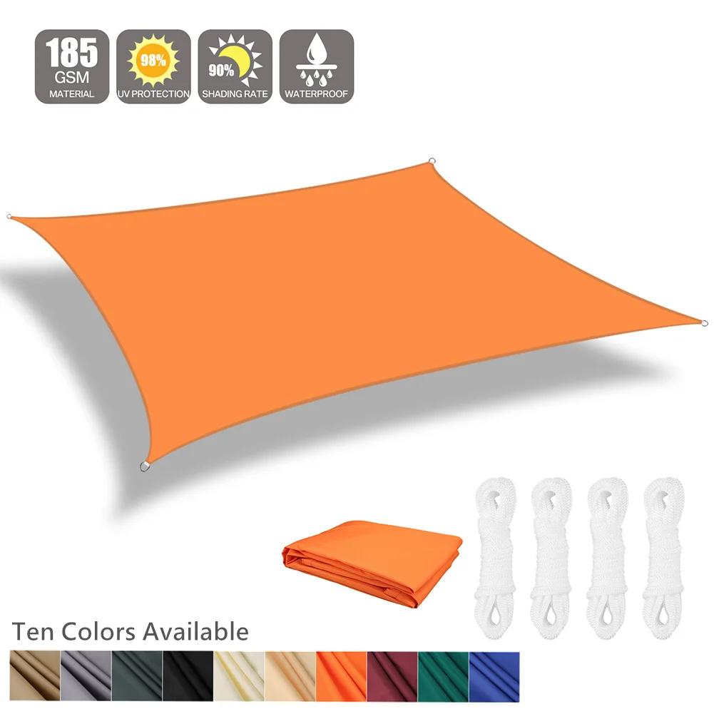 Waterproof Sun Shelter Rectangle UV Block Sun Shade Sail Large Sunshade Canopy for Camping Hiking Garden Shade Cover Beach Tents