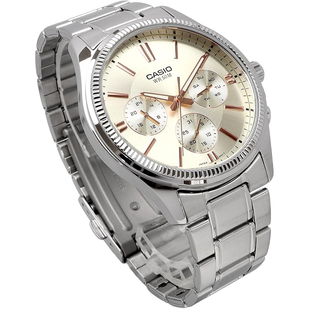 Casio Standard Quartz Men's Watch MTP-1375D-7A2V 24-Hour Display Champagne Color Imported Model