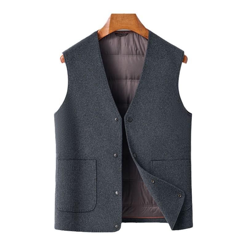 

Весенне-осенний жилет Шерстяной жилет Мужская одежда Жилеты Наружная и Среднего возраста Молодежные Тонкие Костюмы для мужчин с Пухом Зажимы в виде лошадей Внутри 4XL