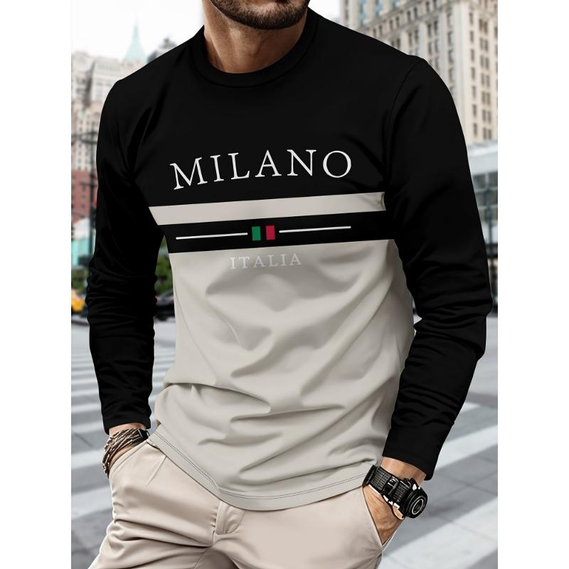 

Мужская модная футболка с длинным рукавом MILANO XL