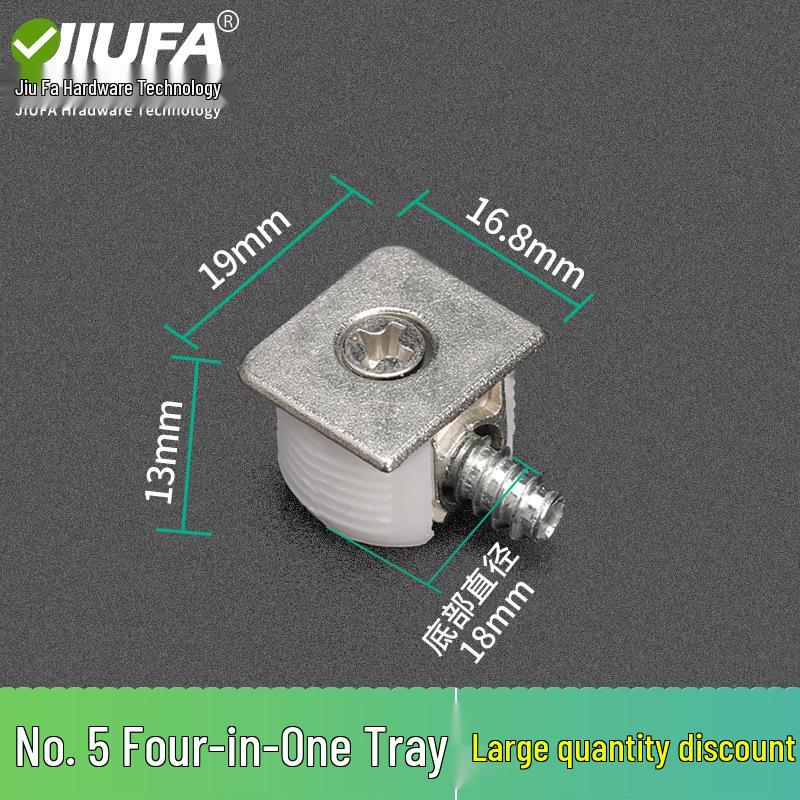 Minimalist Gunmetal Gray 3-in-1 Shelf Bracket & 12mm Cabinet Connector