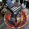 Wolfsgeist Runder Teppich, Teppich für Wohnzimmer Schlafzimmer Sofa Spielzimmer Dekor, Rutschfeste Bodenmatte
