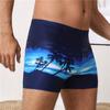 Fashionable Print Brief Swimming Trunks Quick-Dry Sporty Men's Beach Vacation Swimwear Anti-Embarrassment Beach Shorts