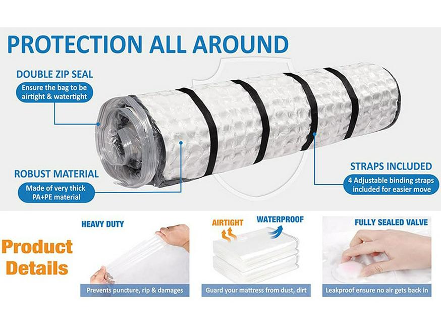 Extra Large Latex Mattress Vacuum Compression Bag for Bedding Storage and Moving