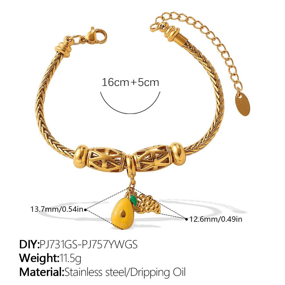 Fashion DIY Diverse Pendant Bracelet Non-fading Gold-plated Light Luxury Bracelet Jewelry