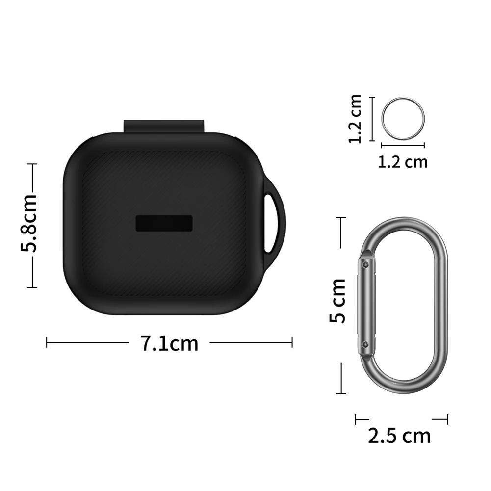Silicone Case Anti-Scratch Full-Body Protective Skin Cover with Carabiner for TOZO OpenEgo True Wireless Open-Ear Earbuds