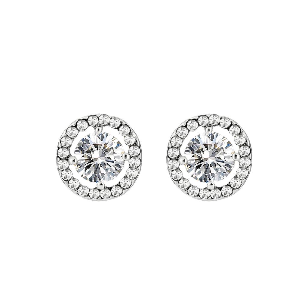 Stylish And Simple Round Point Diamond Stud Earrings, Personalized Earrings