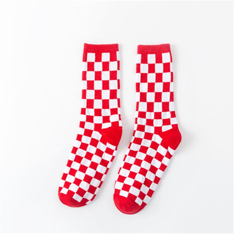 5 Pairs Pairs of Autumn and Winter Plaid Socks Women's Mid-tube Men's and Women's Matching Stockings